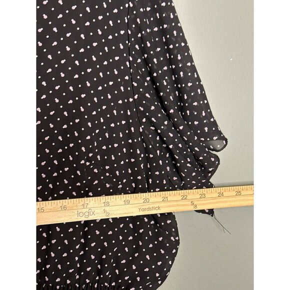 Lane Bryan Women's Plus 26 / 28 Black Polka Dot Maxi Dress Witchy Goth - Picture 6 of 10